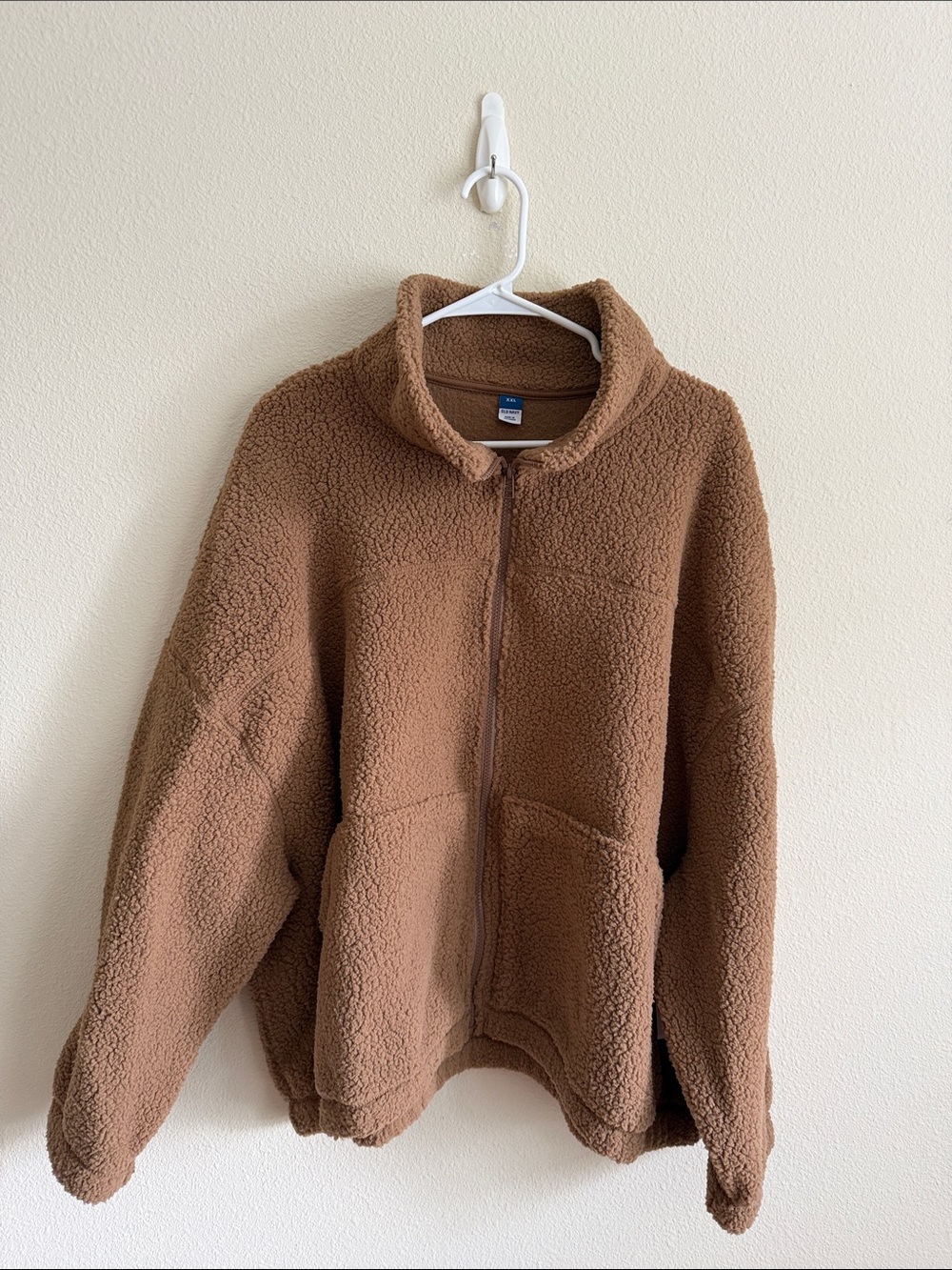 Old Navy Teddy Sherpa Zip Jacket in Brown